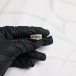 14k gold mens emerald diamond ring size