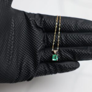 10k gold emerald diamond necklace