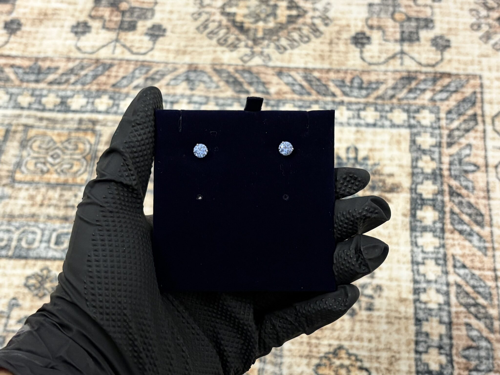 Swarovski Solitaire Blue Stud Earrings