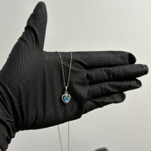 Blue Topaz Heart Necklace and Earrings Set